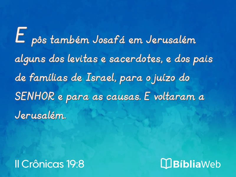 II Crônicas 19:8 em imagem para compartilhar