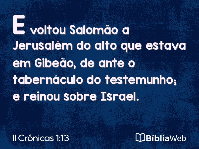 II Crônicas 1:13 em imagem para compartilhar