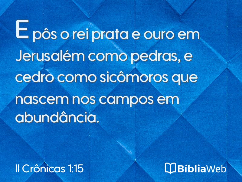 II Crônicas 1:15 em imagem para compartilhar