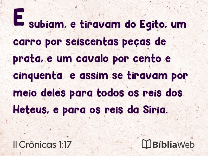 II Crônicas 1:17 em imagem para compartilhar