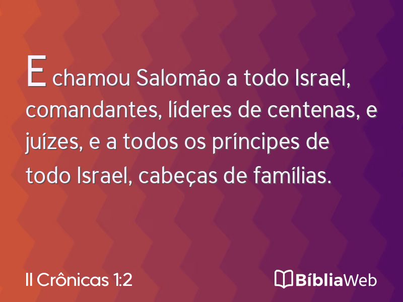 II Crônicas 1:2 em imagem para compartilhar