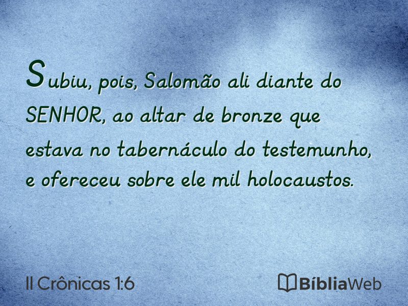 II Crônicas 1:6 em imagem para compartilhar