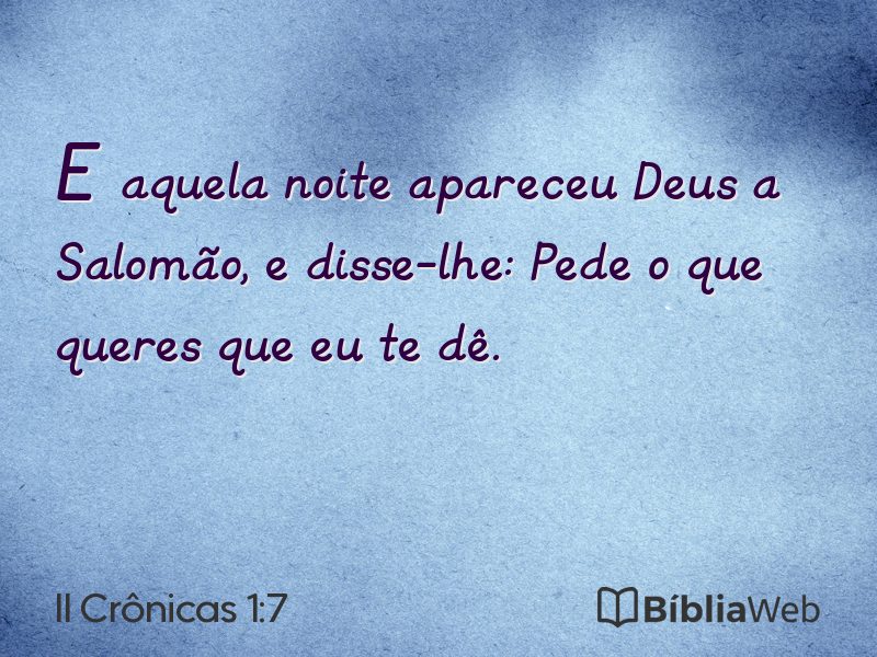 II Crônicas 1:7 em imagem para compartilhar