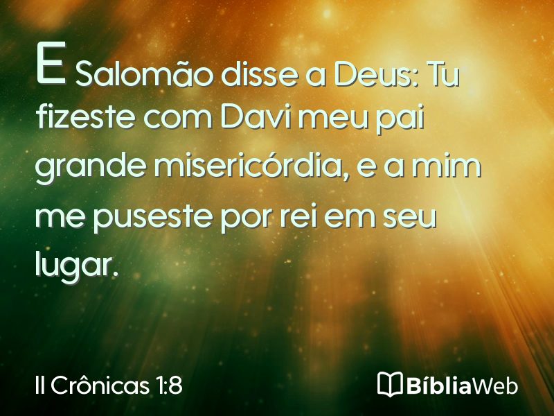 II Crônicas 1:8 em imagem para compartilhar