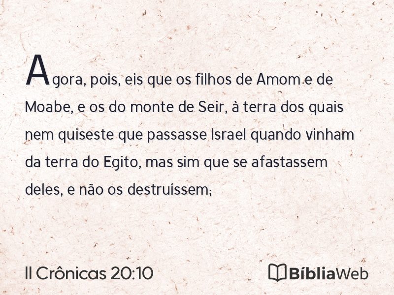 II Crônicas 20:10 em imagem para compartilhar
