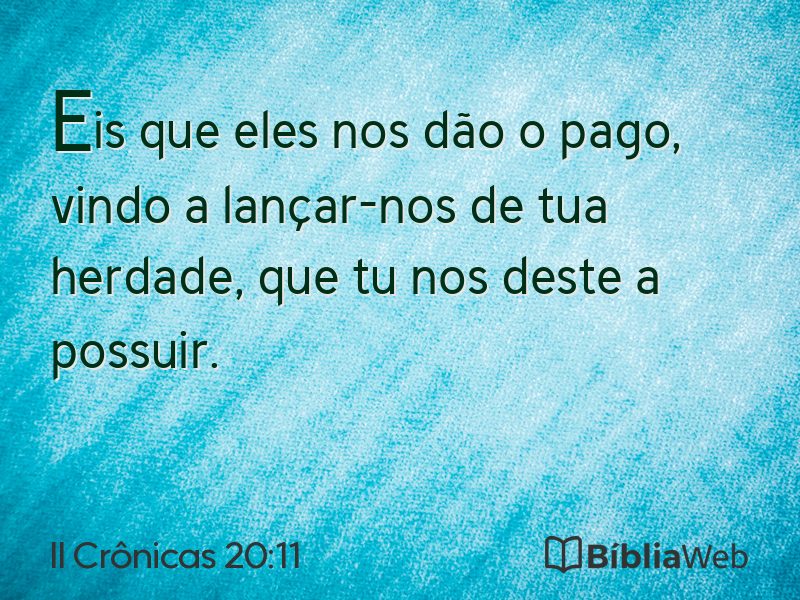 II Crônicas 20:11 em imagem para compartilhar