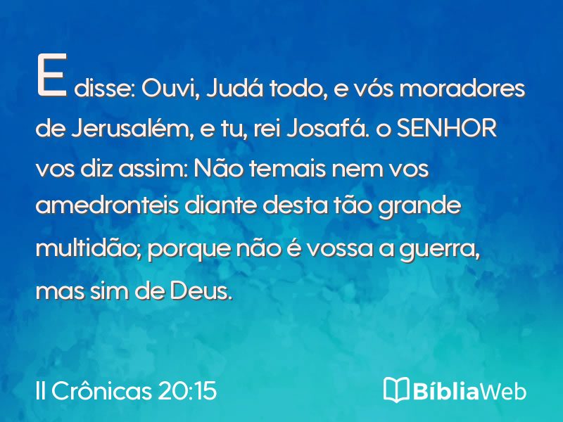 II Crônicas 20:15 em imagem para compartilhar