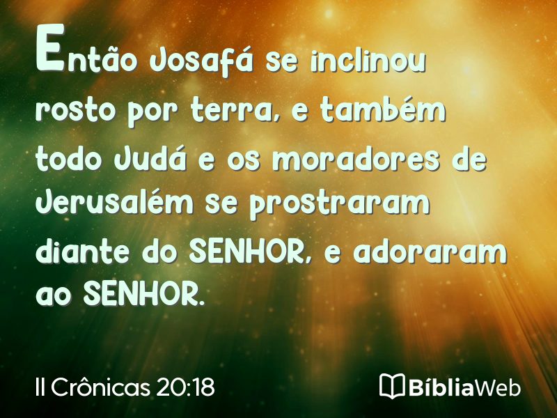 II Crônicas 20:18 em imagem para compartilhar