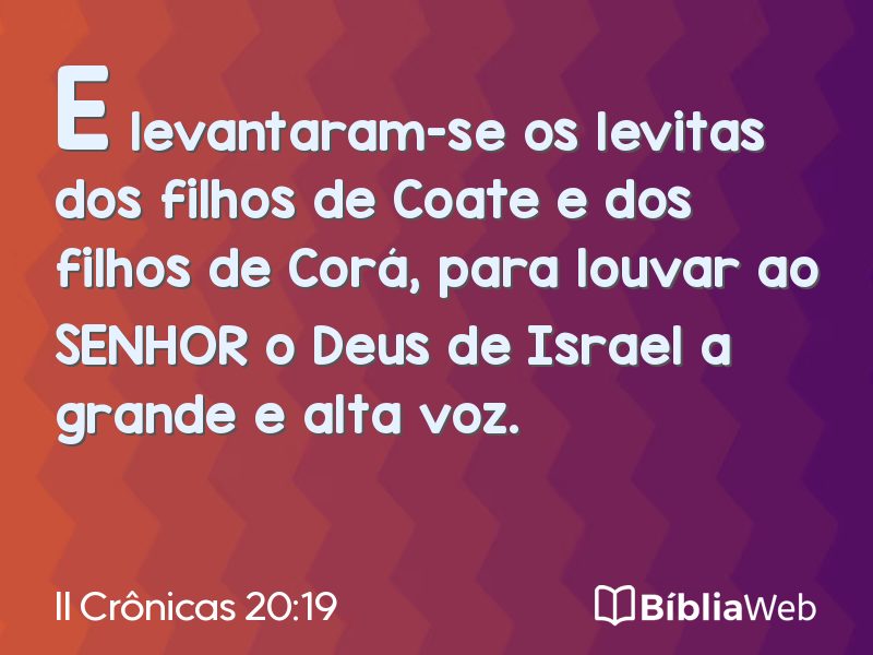II Crônicas 20:19 em imagem para compartilhar