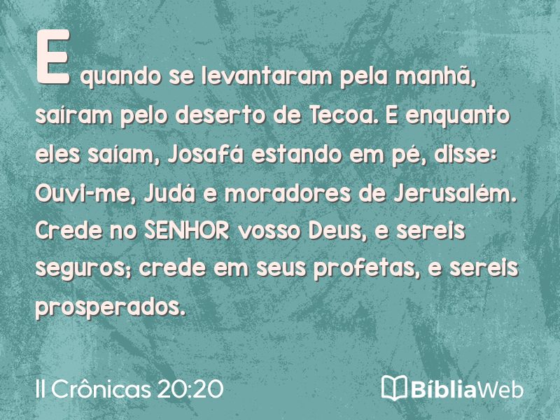 II Crônicas 20:20 em imagem para compartilhar