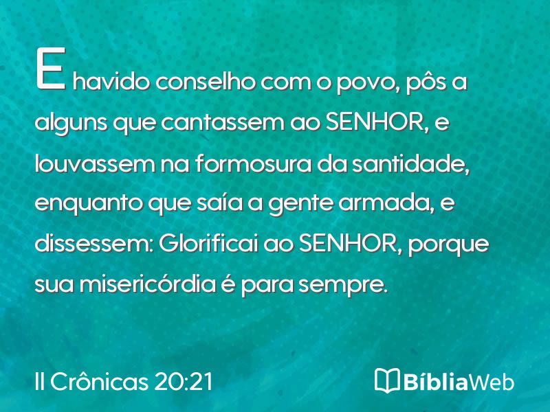 II Crônicas 20:21 em imagem para compartilhar