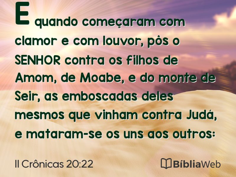 II Crônicas 20:22 em imagem para compartilhar