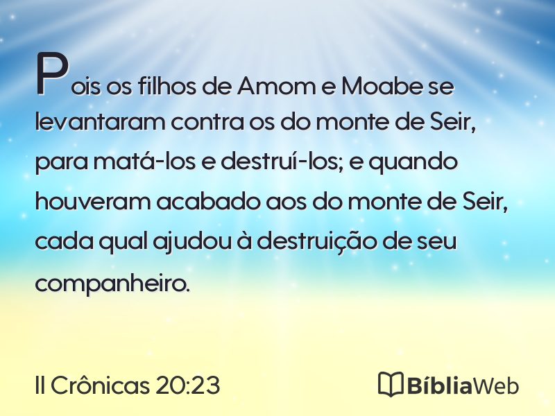 II Crônicas 20:23 em imagem para compartilhar