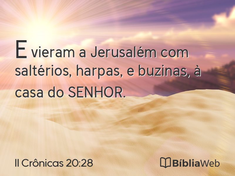 II Crônicas 20:28 em imagem para compartilhar