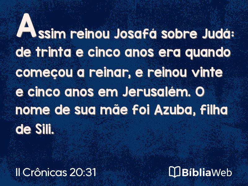 II Crônicas 20:31 em imagem para compartilhar