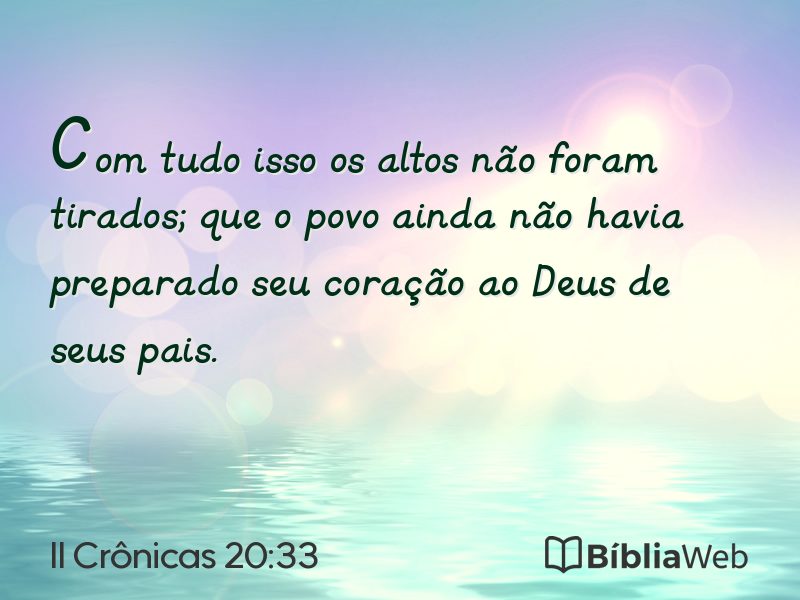 II Crônicas 20:33 em imagem para compartilhar