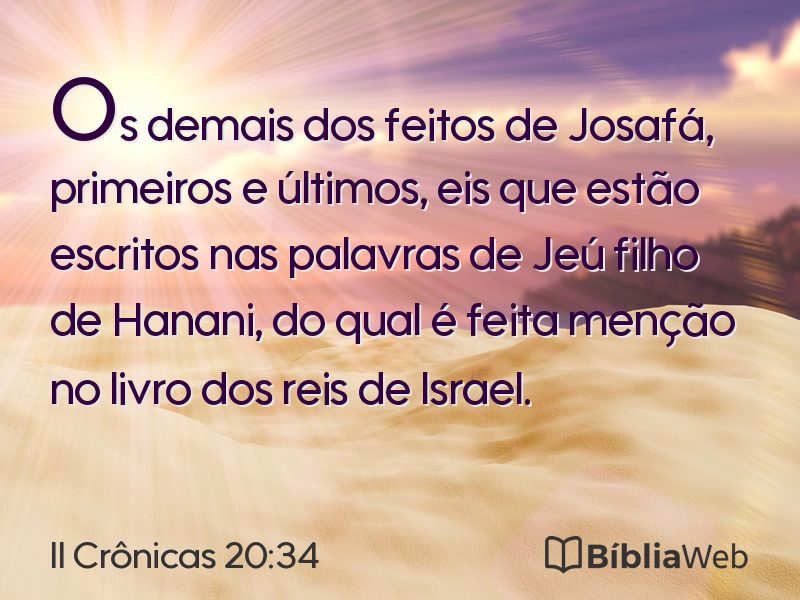 II Crônicas 20:34 em imagem para compartilhar