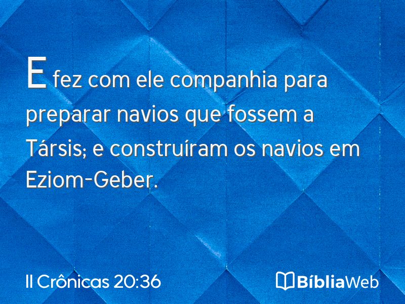 II Crônicas 20:36 em imagem para compartilhar