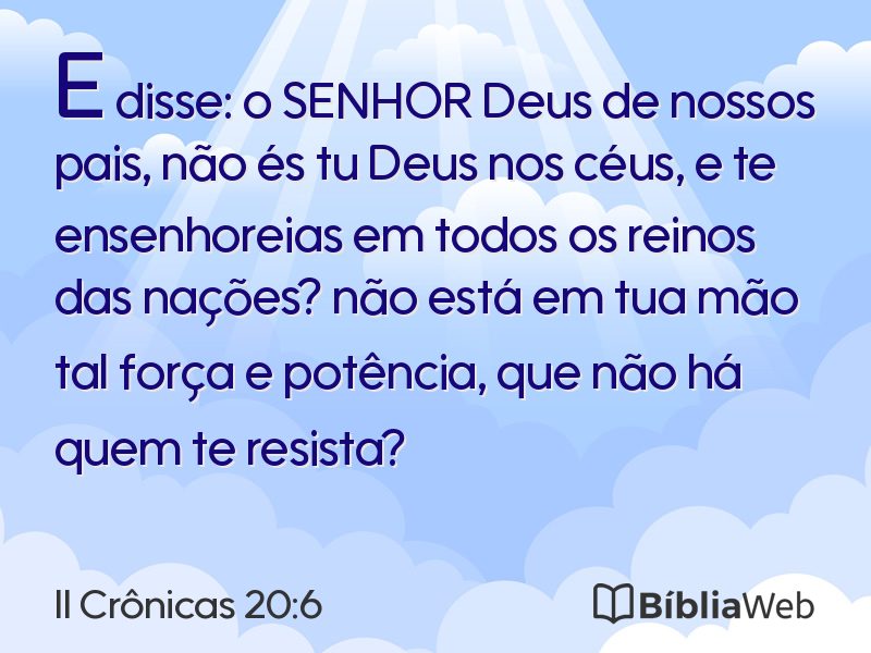 II Crônicas 20:6 em imagem para compartilhar