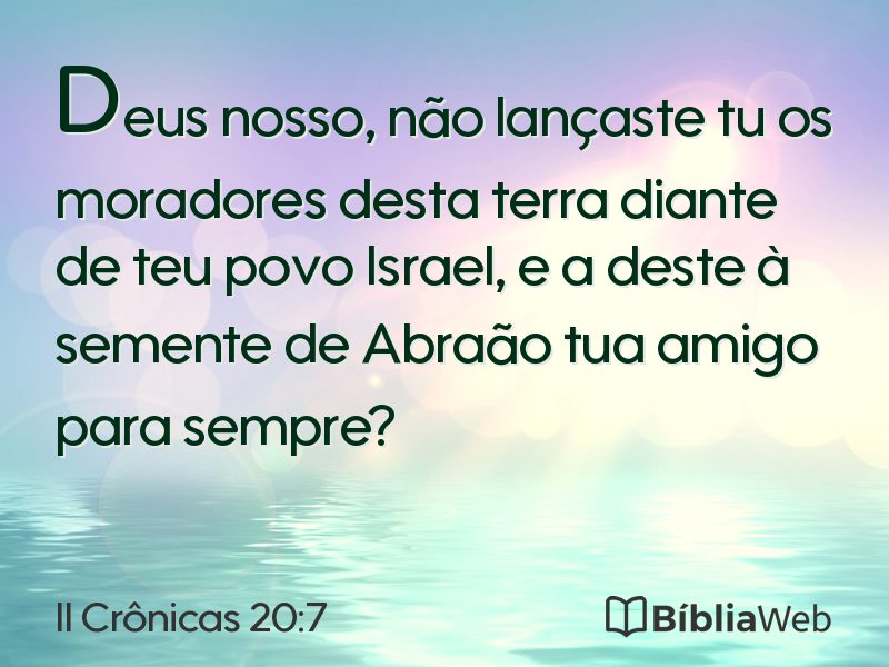 II Crônicas 20:7 em imagem para compartilhar