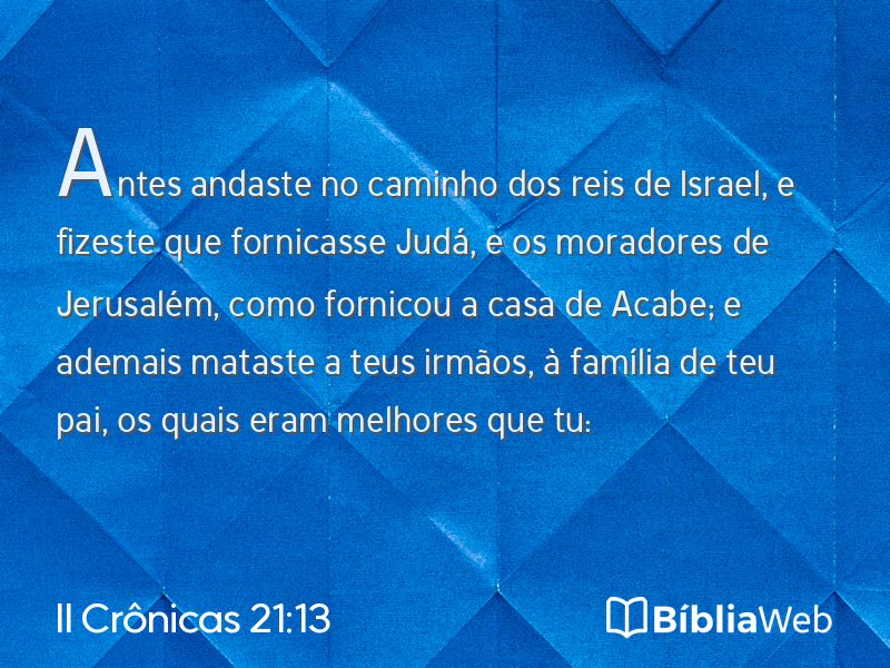 II Crônicas 21:13 em imagem para compartilhar