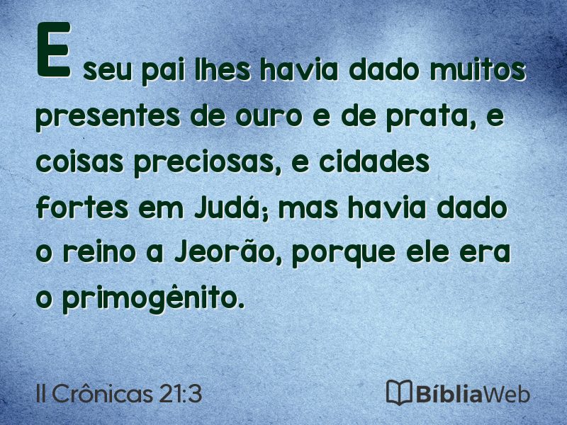 II Crônicas 21:3 em imagem para compartilhar