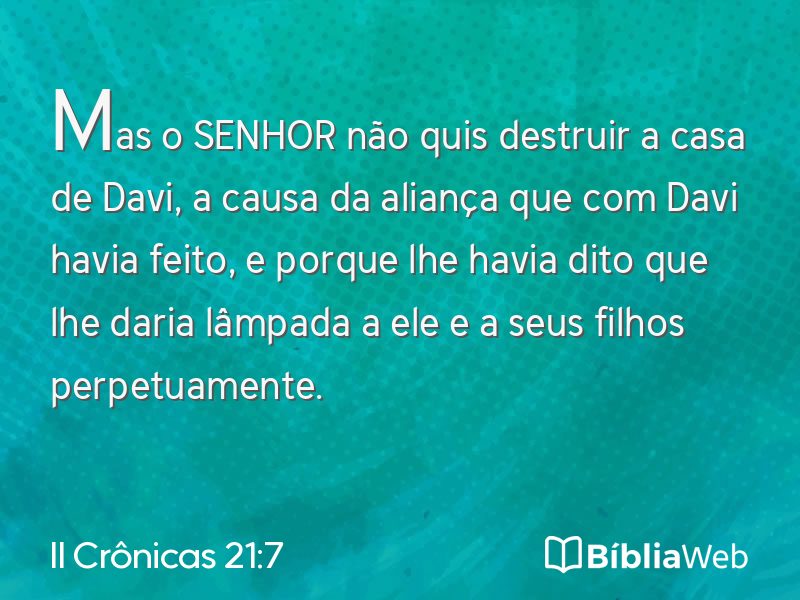 II Crônicas 21:7 em imagem para compartilhar
