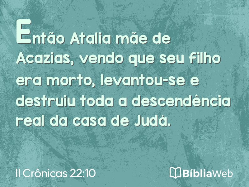 II Crônicas 22:10 em imagem para compartilhar