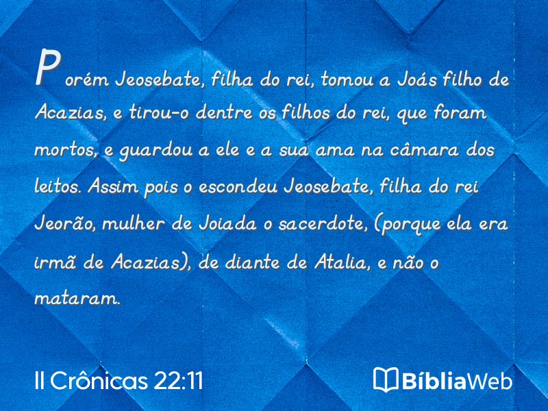 II Crônicas 22:11 em imagem para compartilhar