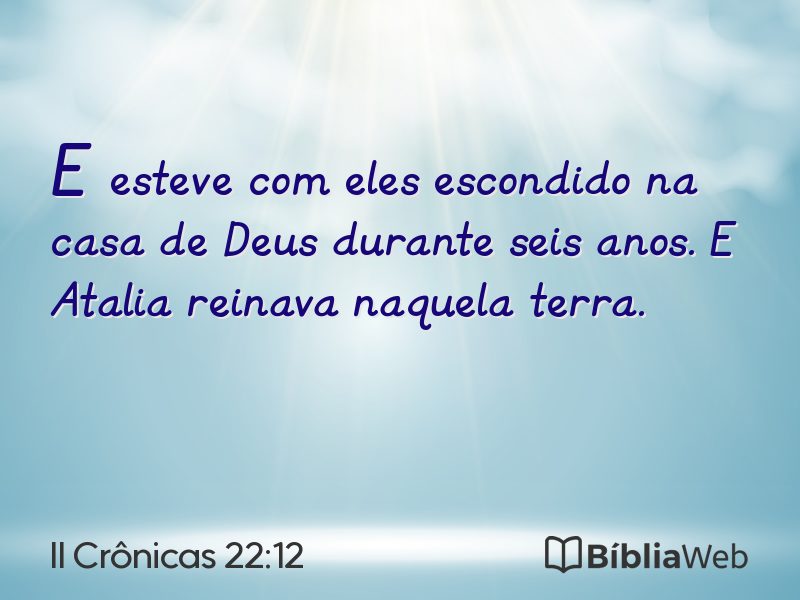II Crônicas 22:12 em imagem para compartilhar