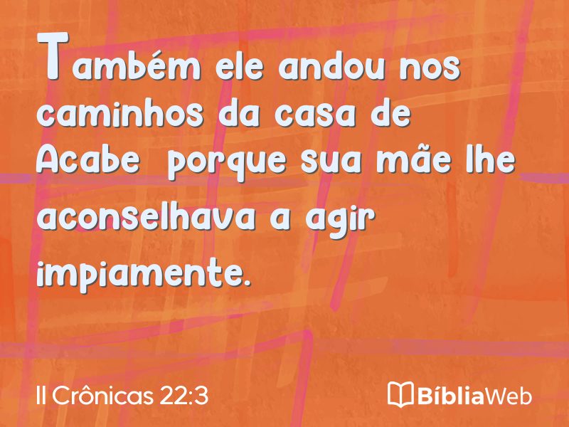 II Crônicas 22:3 em imagem para compartilhar