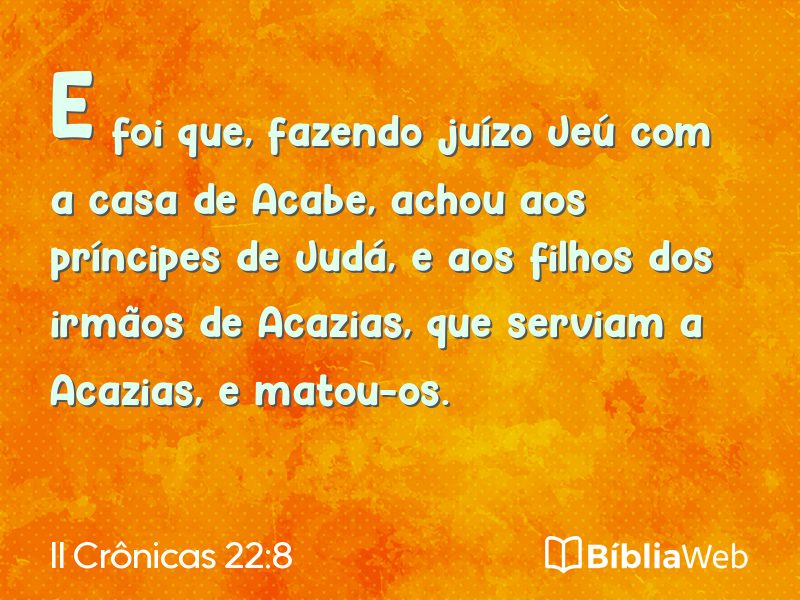 II Crônicas 22:8 em imagem para compartilhar