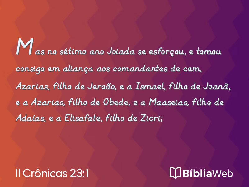 II Crônicas 23:1 em imagem para compartilhar