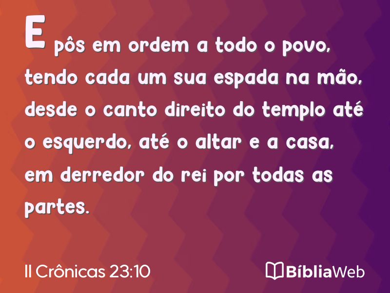 II Crônicas 23:10 em imagem para compartilhar