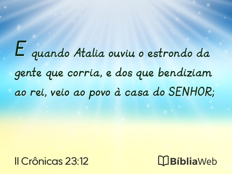 II Crônicas 23:12 em imagem para compartilhar
