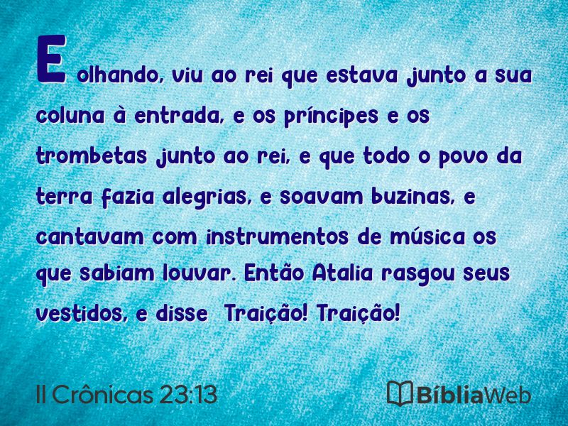II Crônicas 23:13 em imagem para compartilhar