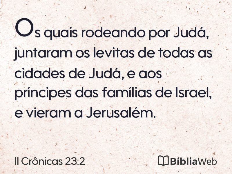 II Crônicas 23:2 em imagem para compartilhar