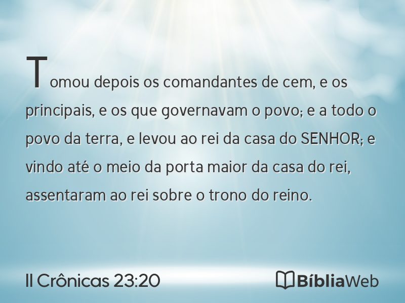 II Crônicas 23:20 em imagem para compartilhar