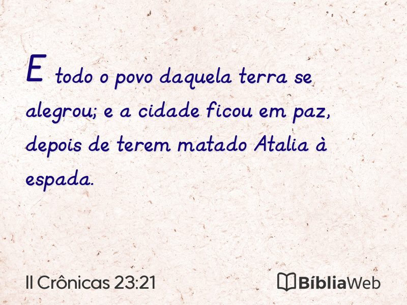 II Crônicas 23:21 em imagem para compartilhar