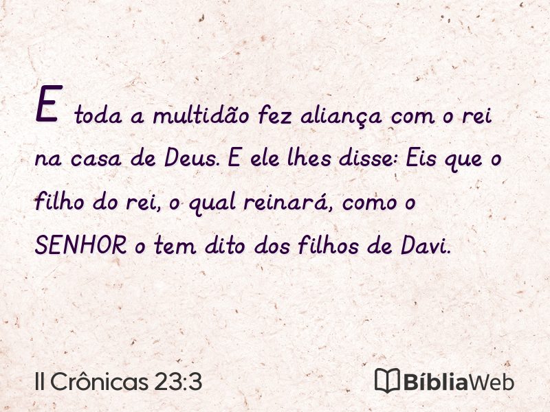 II Crônicas 23:3 em imagem para compartilhar