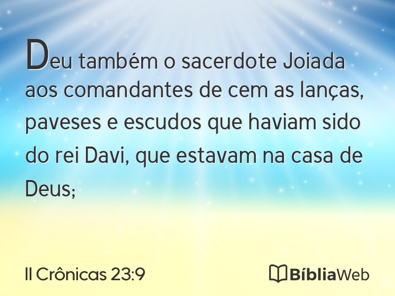 II Crônicas 23:9 em imagem para compartilhar