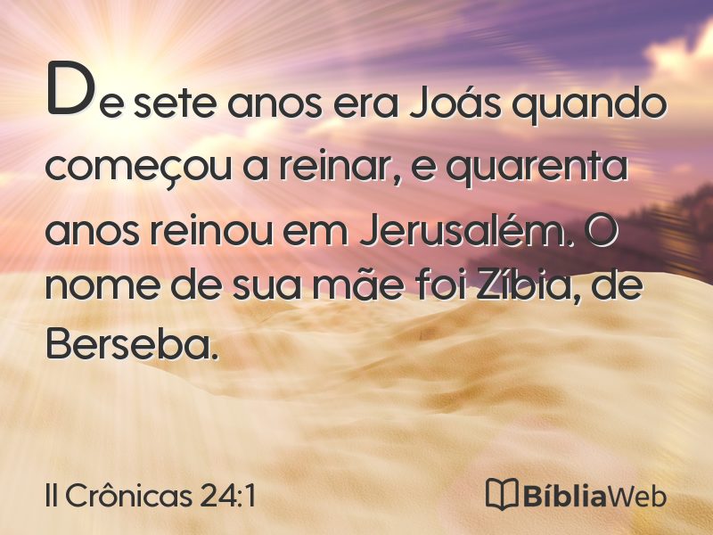 II Crônicas 24:1 em imagem para compartilhar
