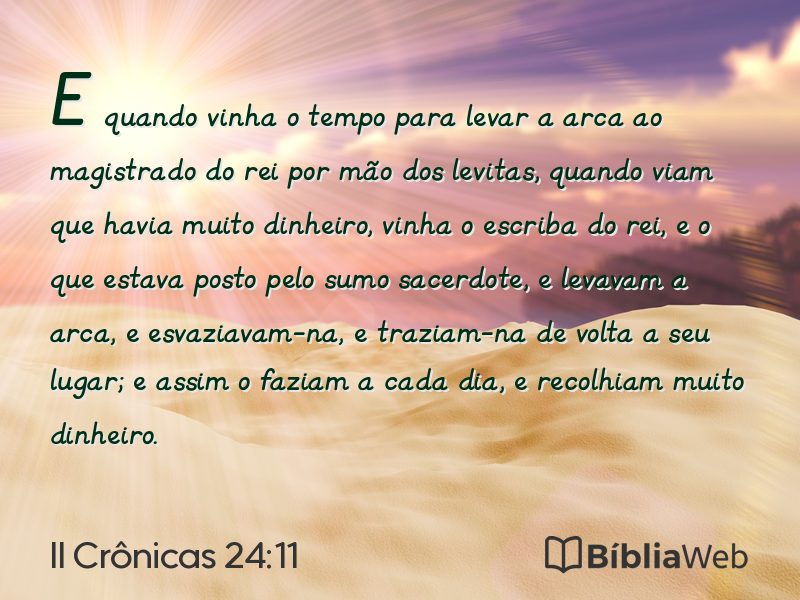 II Crônicas 24:11 em imagem para compartilhar
