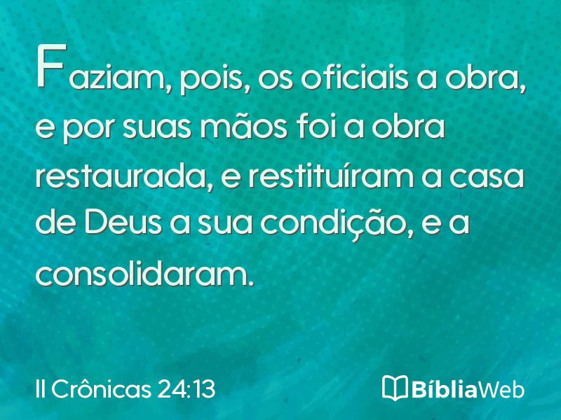 II Crônicas 24:13 em imagem para compartilhar