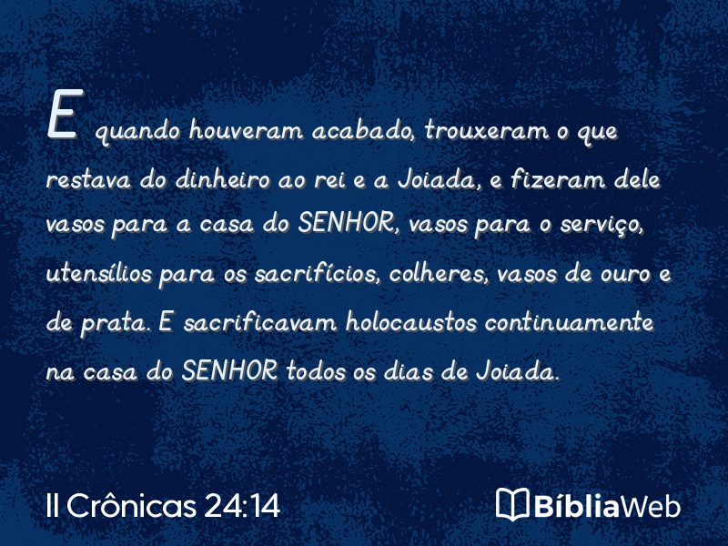 II Crônicas 24:14 em imagem para compartilhar