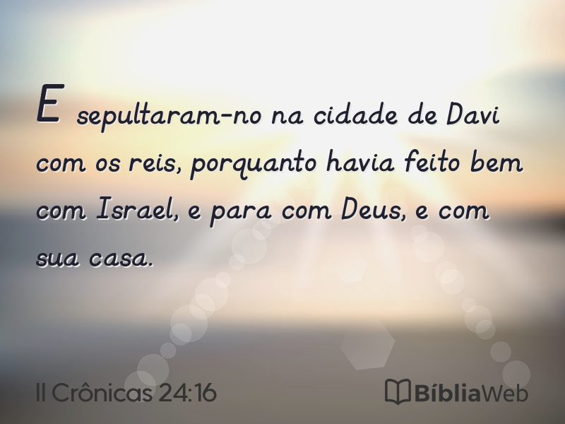 II Crônicas 24:16 em imagem para compartilhar