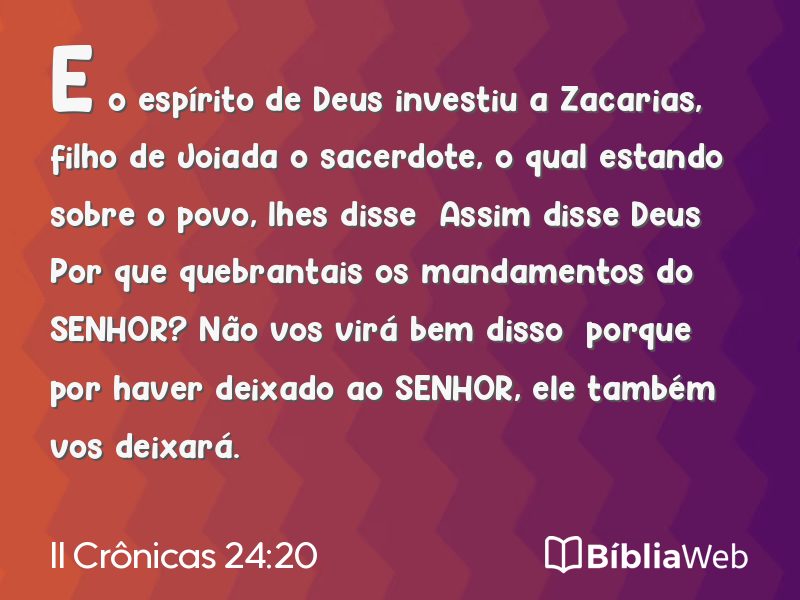 II Crônicas 24:20 em imagem para compartilhar