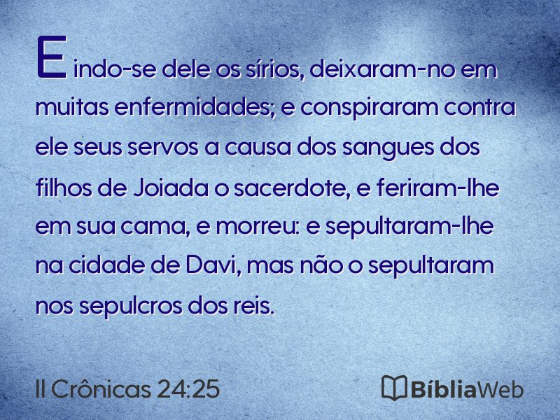 II Crônicas 24:25 em imagem para compartilhar