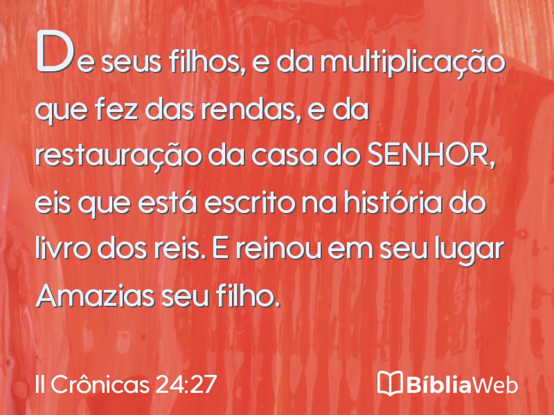 II Crônicas 24:27 em imagem para compartilhar