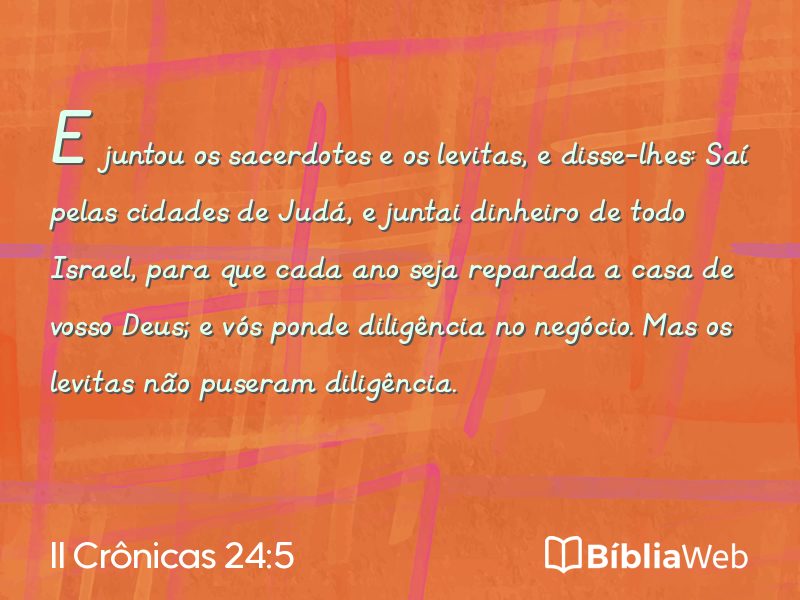 II Crônicas 24:5 em imagem para compartilhar